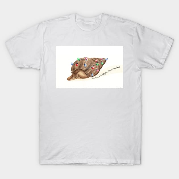 Giant African Land Snail Christmas T-Shirt by WolfySilver